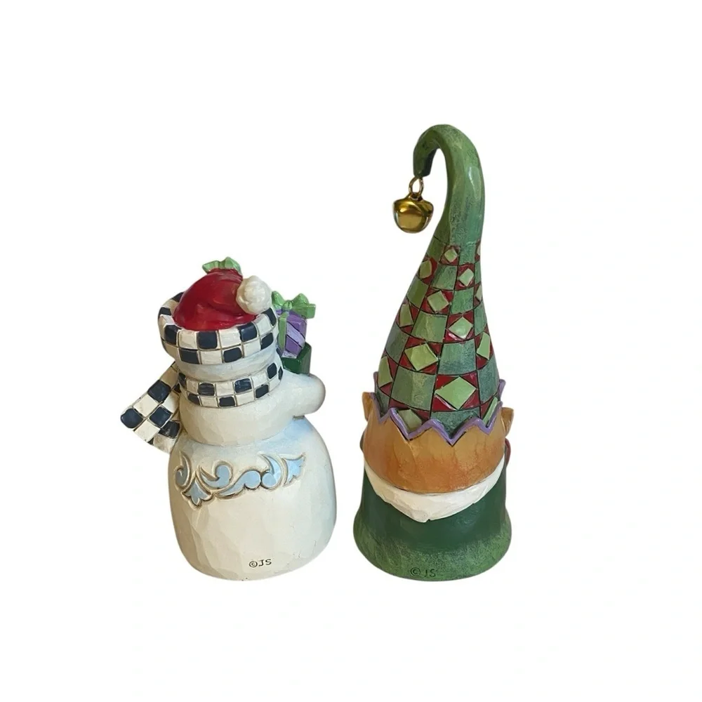Jim Shore Heartwood Creek Snowman & Elf 2pc Holiday Set